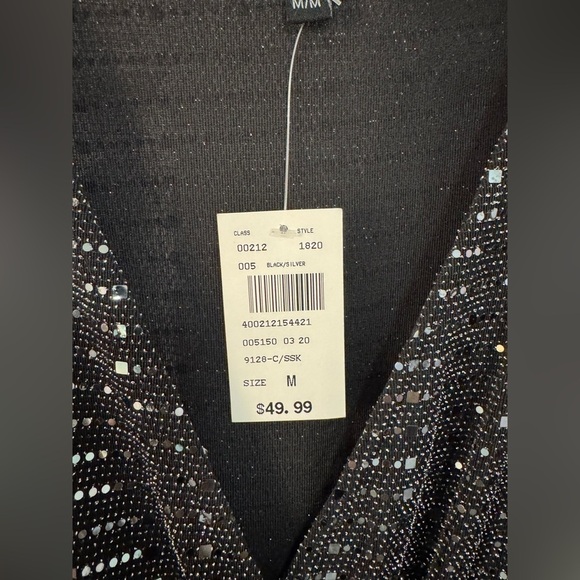 NWT Black Sequin Skater Dress - Picture 3 of 6